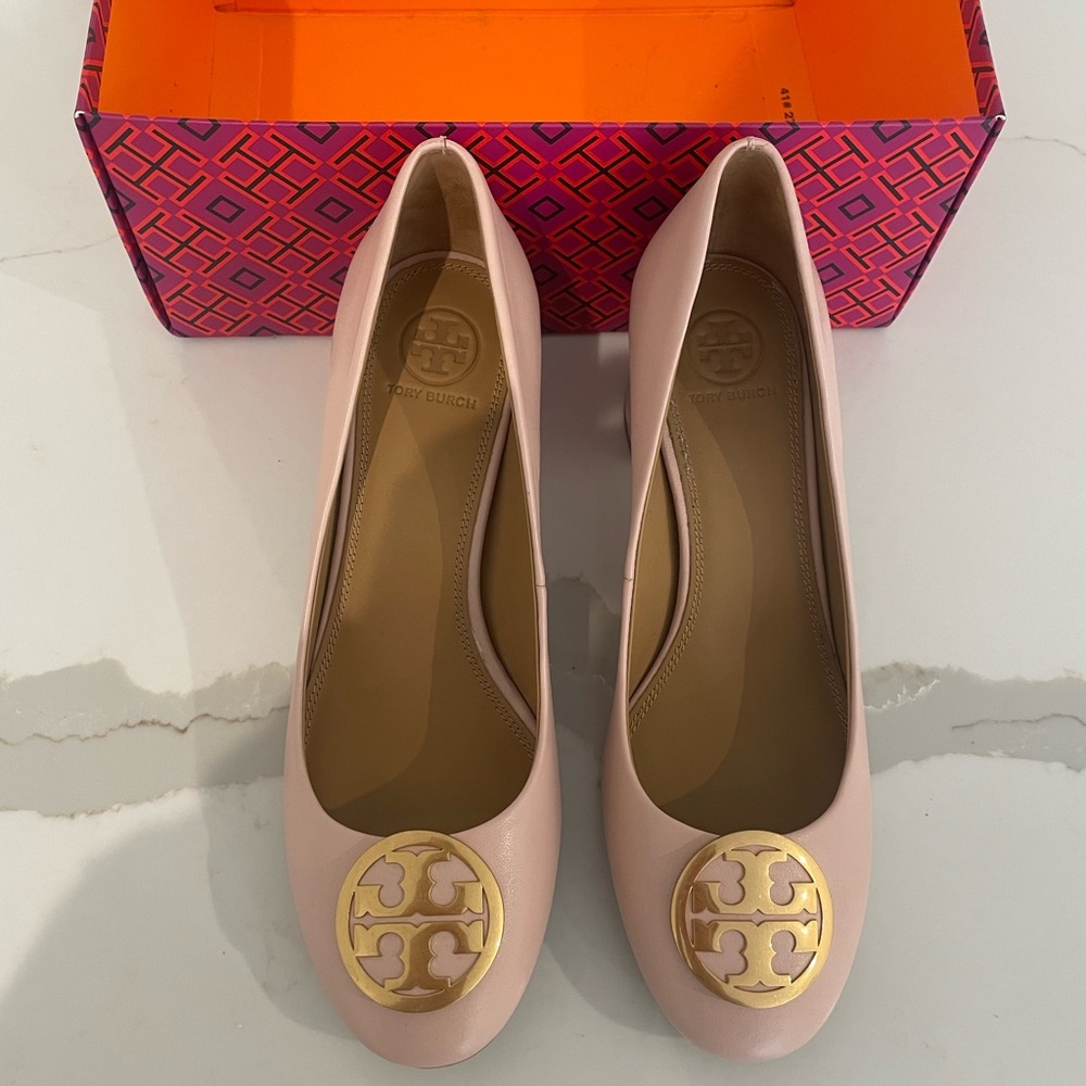 Tory Burch Benton 50 mm Pump Nappa Leather Seashell Pink 7.5